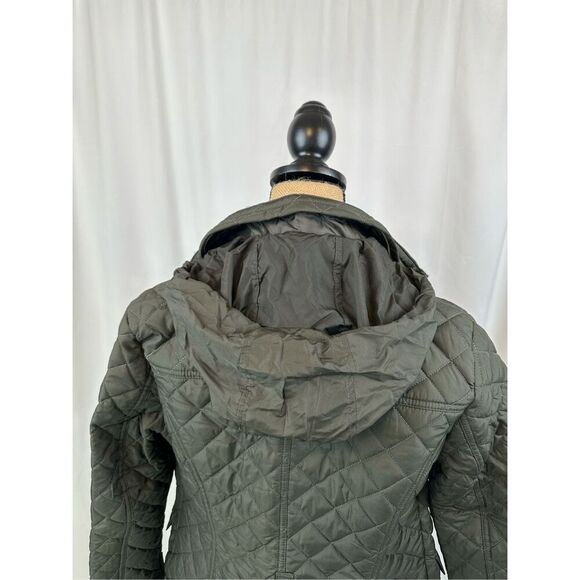 Michael Kors Women’s Green Belted Quilted Coat Size Small - Picture 5 of 11